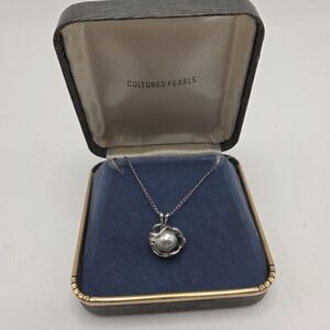 Vintage Sterling Silver Pearl Necklace